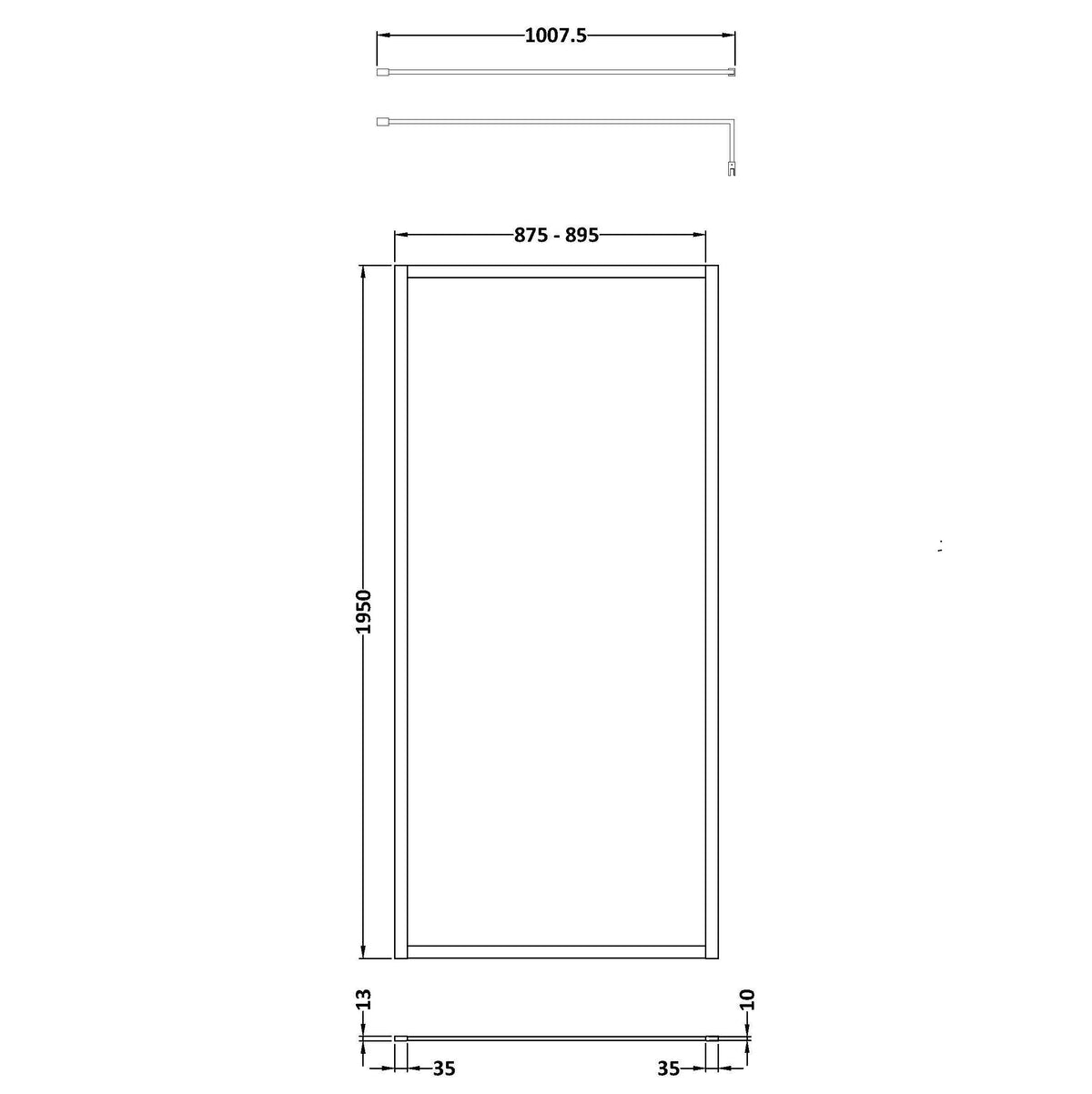 Nexus 8mm Glass Outer Frame Wetroom Panel