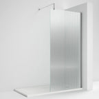 Contour 8mm Fluted Glass Wetroom Panel With Support Bar
