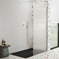 Contour 8mm Fluted Glass Wetroom Panel With Support Bar