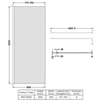 Contour 8mm Fluted Glass Wetroom Panel With Support Bar