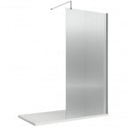 Contour 8mm Fluted Glass Wetroom Panel With Support Bar