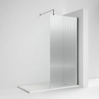 Contour 8mm Fluted Glass Wetroom Panel With Support Bar
