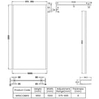 Linear 8mm Outer Framed Glass Wetroom Panel With Support Bar