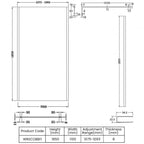 Linear 8mm Outer Framed Glass Wetroom Panel With Support Bar