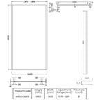 Linear 8mm Outer Framed Glass Wetroom Panel With Support Bar