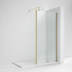 Linear 8mm Outer Framed Glass Wetroom Panel With Support Bar