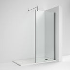 Linear 8mm Outer Framed Glass Wetroom Panel With Support Bar