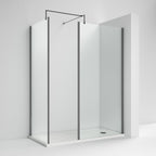 Linear 8mm Outer Framed Glass Wetroom Panel With Support Bar