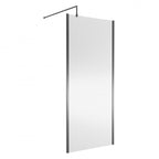 Linear 8mm Outer Framed Glass Wetroom Panel With Support Bar