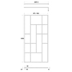 Aspect 8mm Glass Abstract Frame Wetroom Panel With Support Bar - Matt Black