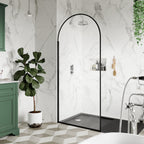 Sovereign 8mm Glass Arched Wetroom Panel - Matt Black
