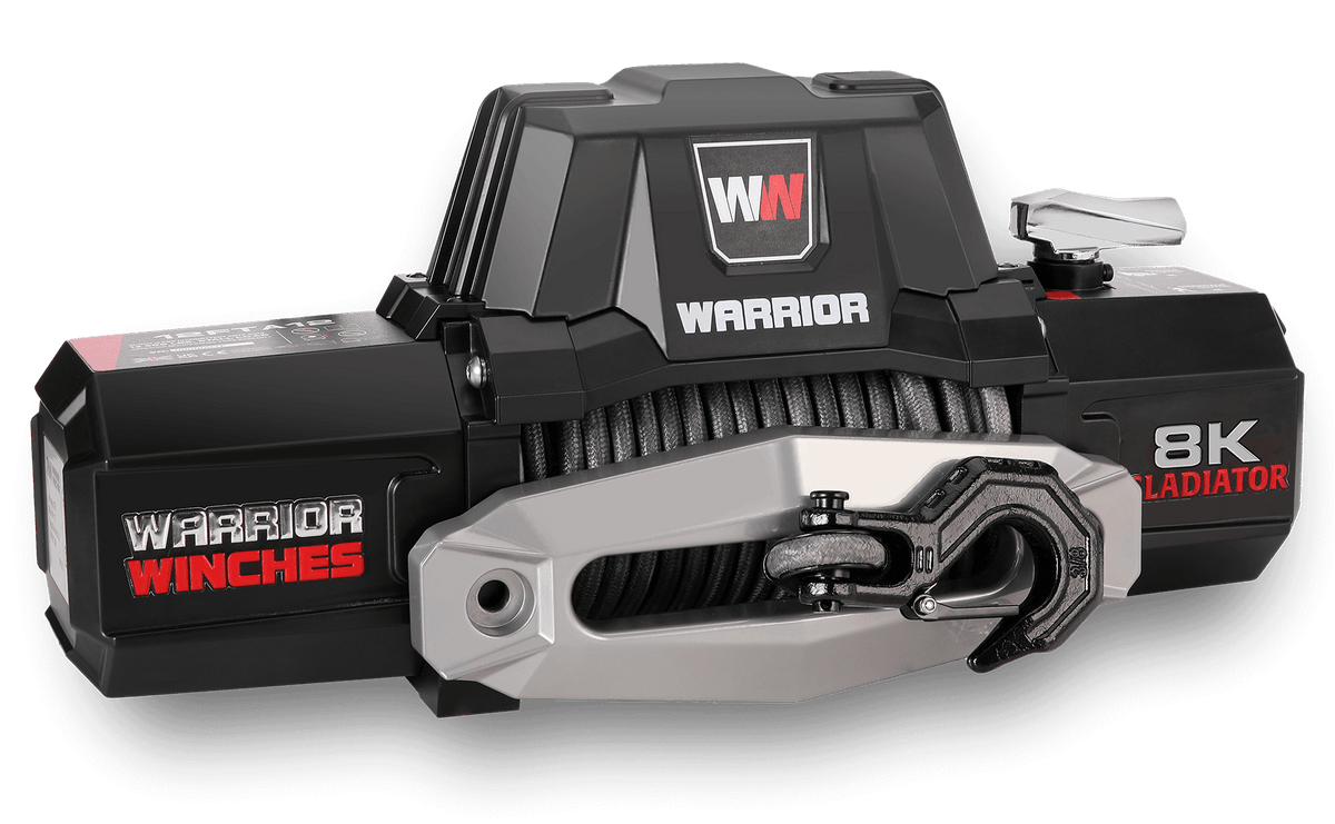 Gladiator F-Type 8000 Electric Winch - 12v Synthetic Rope