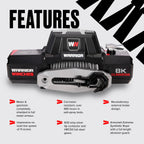 Gladiator F-Type 8000 Electric Winch - 12v Synthetic Rope