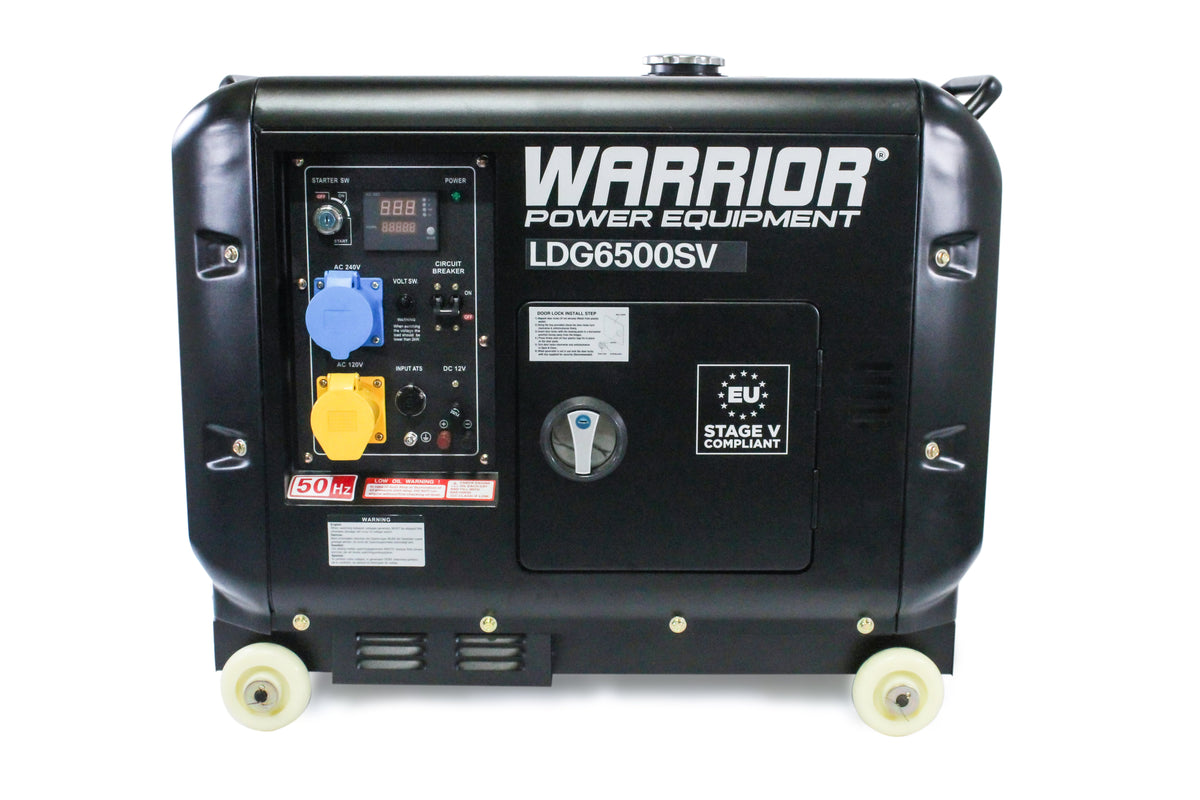 Warrior 6.25 kVa Diesel Generator - Electric Start with ATS Socket