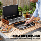 Outsunny Portable BBQ Grill, Folding Charcoal Barbecue Grill with Removable Charcoal Basin for Camping Picnic Garden Party, Black