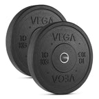 VEGA Fitness 100kg Rubber Bumper Plate Set with 7ft Escape Olympic Power Bar
