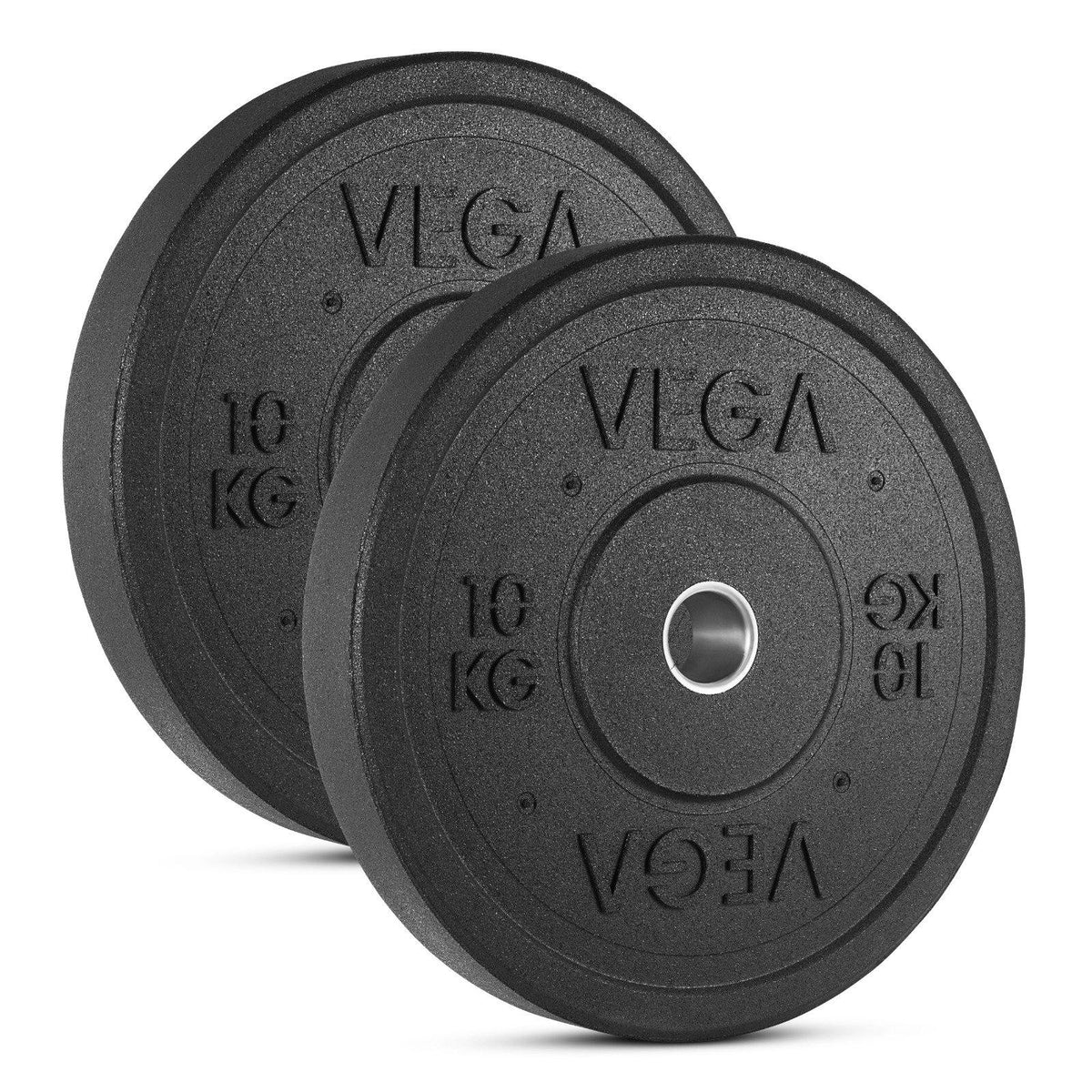 VEGA Fitness 100kg Rubber Bumper Plate Set with 7ft Escape Olympic Power Bar