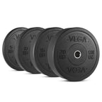 VEGA Fitness 100kg Rubber Bumper Plate Set with 7ft Escape Olympic Power Bar