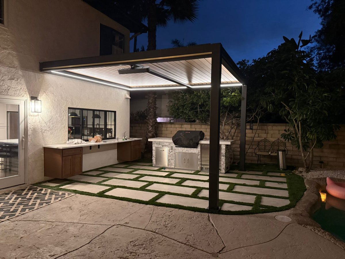 Villa pergola 2.0 - Motorized Louver w/ Edge Lighting
