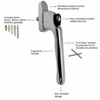 Universal Window Handle with Multi Spindle Pack
