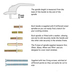 Universal Window Handle with Multi Spindle Pack