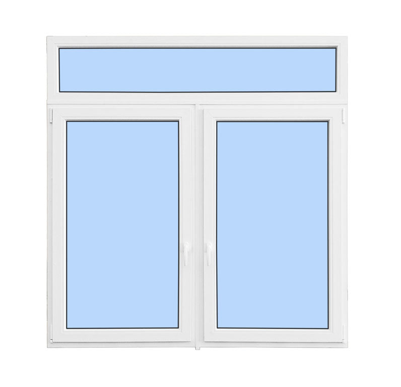 Double Sash European uPVC Tilt and Turn Window with Transom