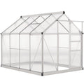 BloomGreen 6' x 8' x 6.6' Polycarbonate Greenhouse with Aluminum Frame, Silver