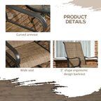2-Piece Patio Dining Chairs, 360° Swivel Rocking Chairs with Curved Armrests, Brown
