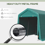 7.9' x 6.6' Garden Storage Tent, Heavy Duty Bike Shed, Patio Storage Shelter w/ Metal Frame and Double Zipper Doors, Green