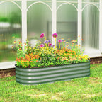 5' x 2' x 1' Galvanized Raised Garden Bed Kit, Green