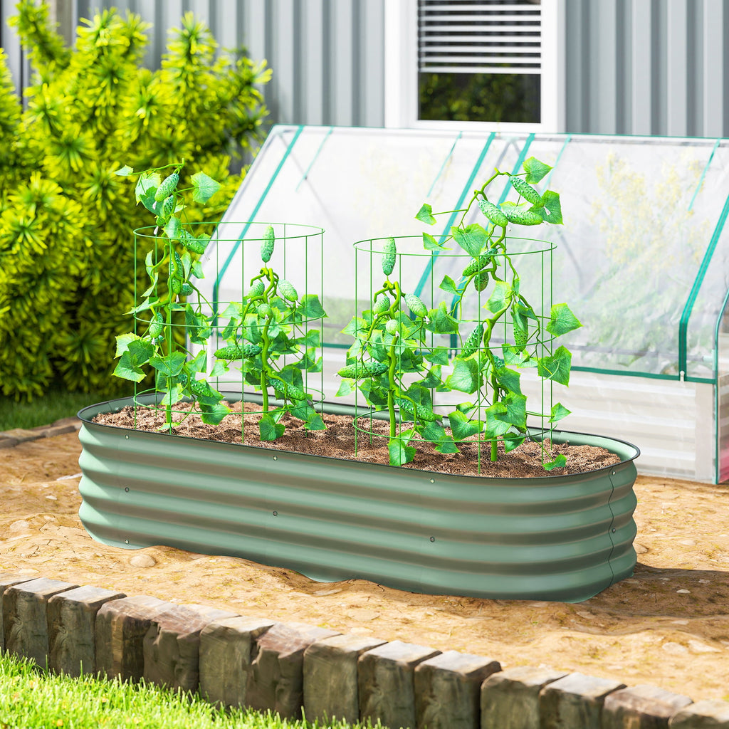 5' x 2' x 1' Galvanized Raised Garden Bed Kit, Green
