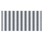 9' x 18' Reversible Outdoor RV Rug with Carry Bag for Backyard, Striped, Grey & White