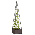Self Watering Raised Garden Bed with Trellis, 40 x 40 x 175 cm