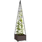 Self Watering Raised Garden Bed with Trellis, 40 x 40 x 175 cm