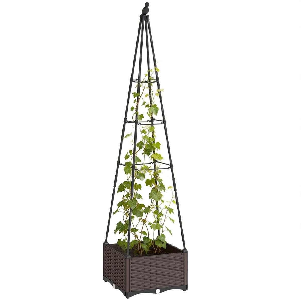 Self Watering Raised Garden Bed with Trellis, 40 x 40 x 175 cm