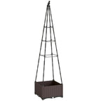 Self Watering Raised Garden Bed with Trellis, 40 x 40 x 175 cm