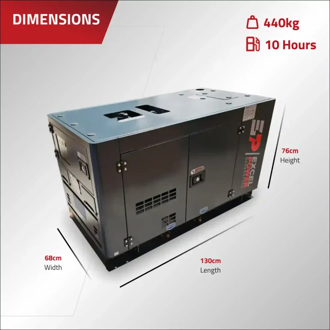 Excel Power XL-DK-11S 10kVA 1500 rpm Single Phase Diesel Generator