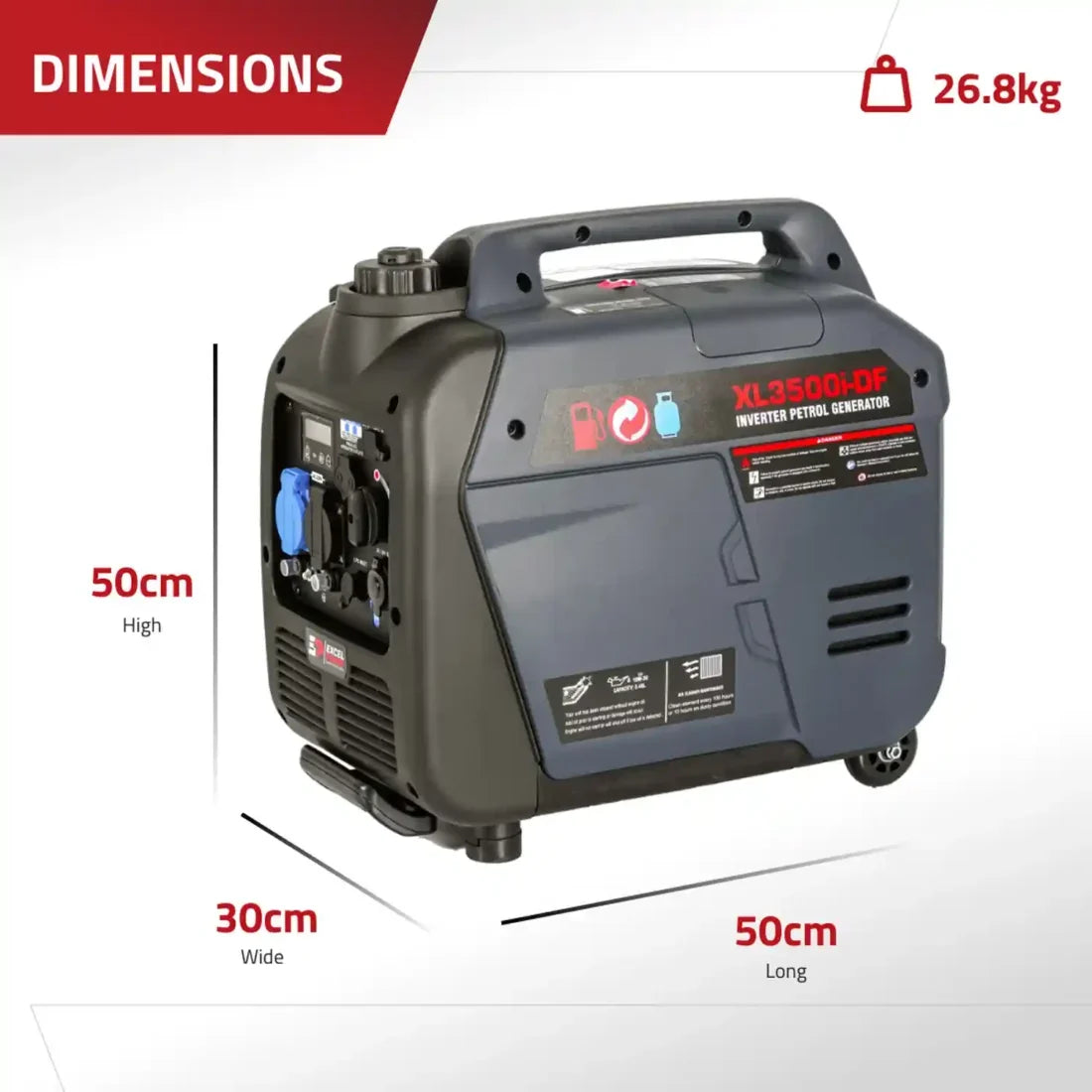 Excel Power XL3500i-DF 3.2KW Dual-Fuel Suitcase Generator