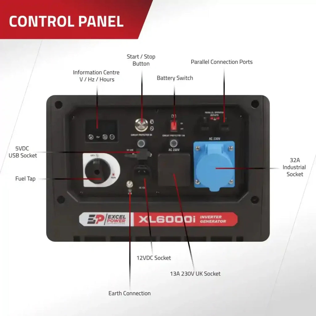 EXCEL POWER XL6000i-DF 6000W Dual Fuel Inverter Generator