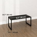 Outdoor Patio Coffee Table with Slatted Tabletop & Adjustable Foot Pads, Black