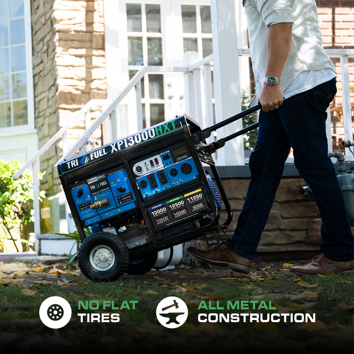 DuroMax XP13000HXT 13,000 Watt Electric Start Tri-Fuel Portable Generator w/ CO Alert