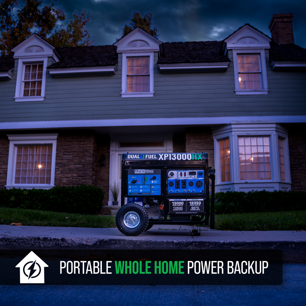 DuroMax XP13000HX 13,000 Watt Portable Dual Fuel Gas Propane CO Alert - Recon