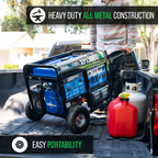 DuroMax XP13000HX 13,000 Watt Portable Dual Fuel Gas Propane CO Alert - Recon