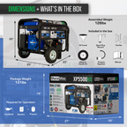 DuroMax XP5500HX 5,500 Watt Portable Dual Fuel Gas Propane CO Alert Generator