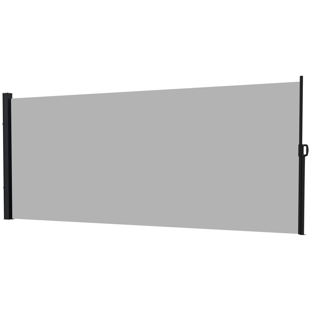 13' x 6' Retractable Side Awning, Full Cassette Privacy Screen, Light Grey