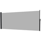 13' x 6' Retractable Side Awning, Full Cassette Privacy Screen, Light Grey