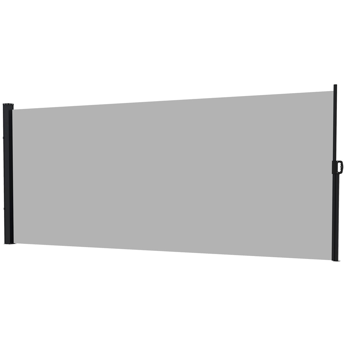 13' x 6' Retractable Side Awning, Full Cassette Privacy Screen, Light Grey