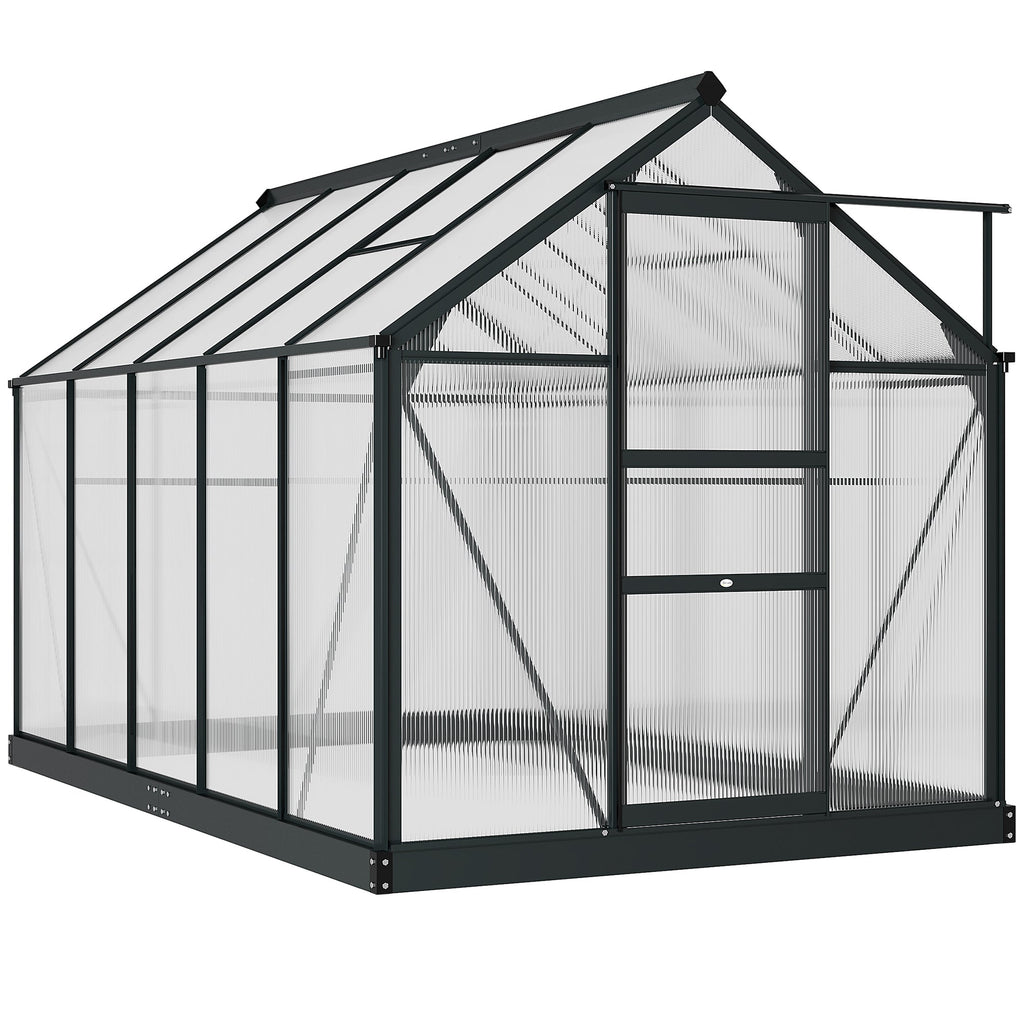 BloomGreen 6' x 10' x 6.6' Polycarbonate Greenhouse with Aluminum Frame, Grey