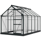 BloomGreen 6' x 10' x 6.6' Polycarbonate Greenhouse with Aluminum Frame, Grey
