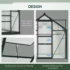 BloomGreen 6' x 10' x 6.6' Polycarbonate Greenhouse with Aluminum Frame, Grey
